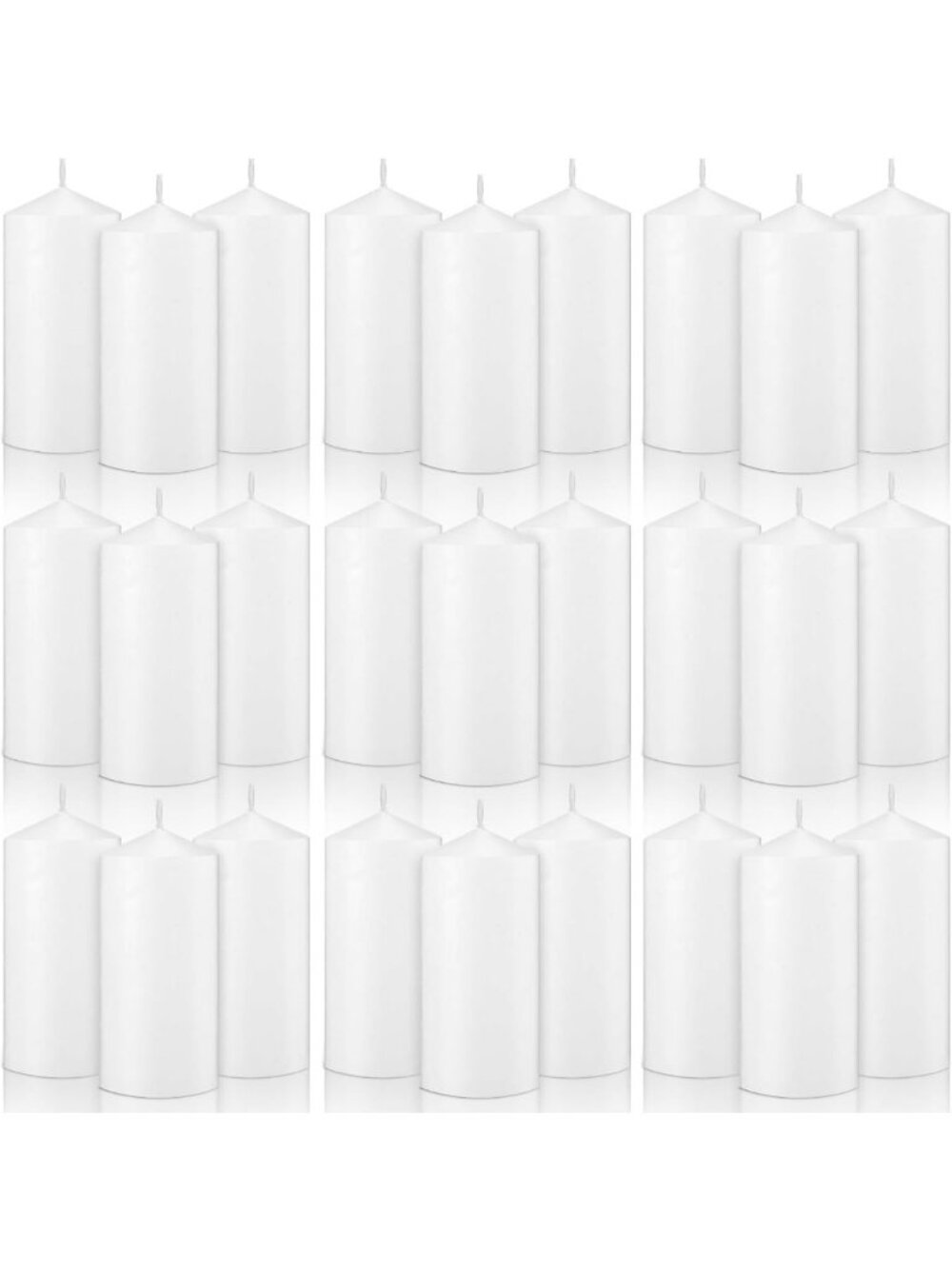 20 Pack White Pillar Candles - 2.7x5.1", Long Burning, Dripless, Unscented for